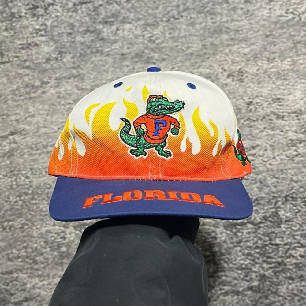 Vintage Florida Gators On Fire Hat Snapback Hat‎ University Collegiate 90s Cap